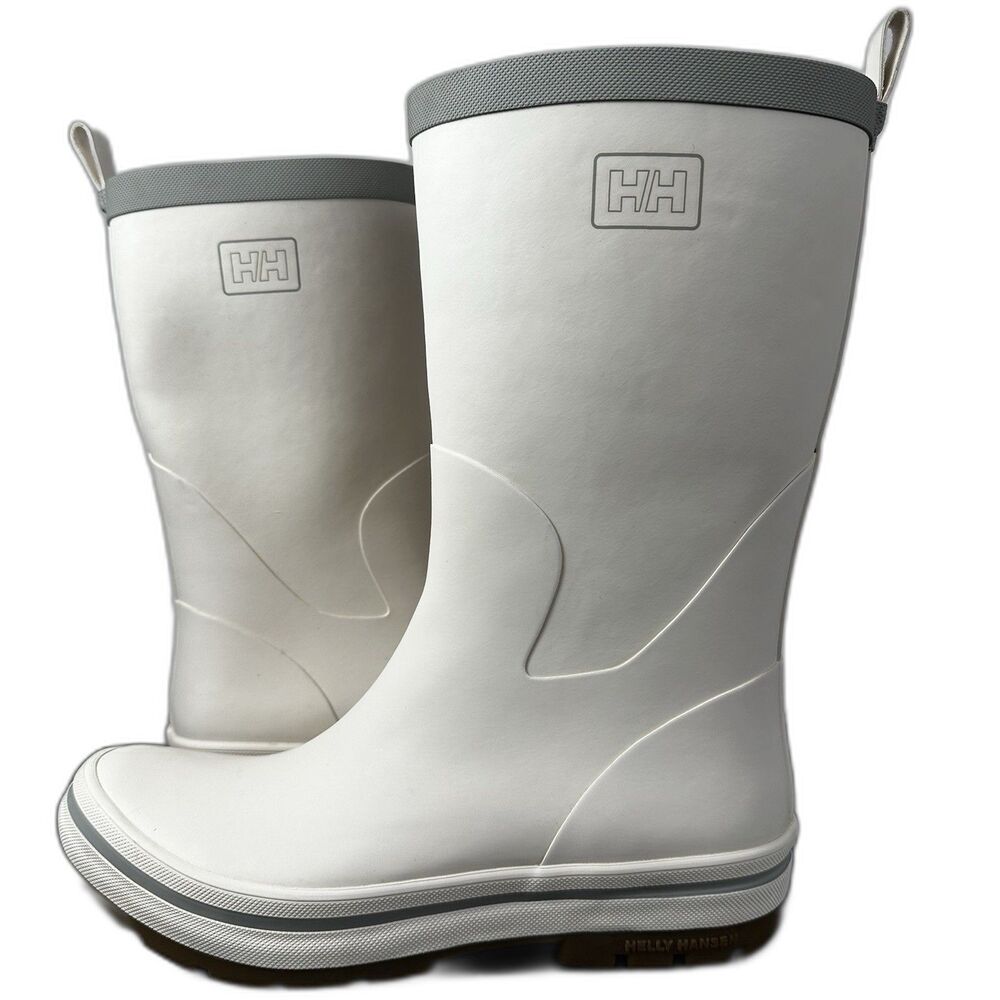 Helly Hansen Women’s US 8 EU 38 Midsund 2 Rubber Rain Boots Off White Gray Band